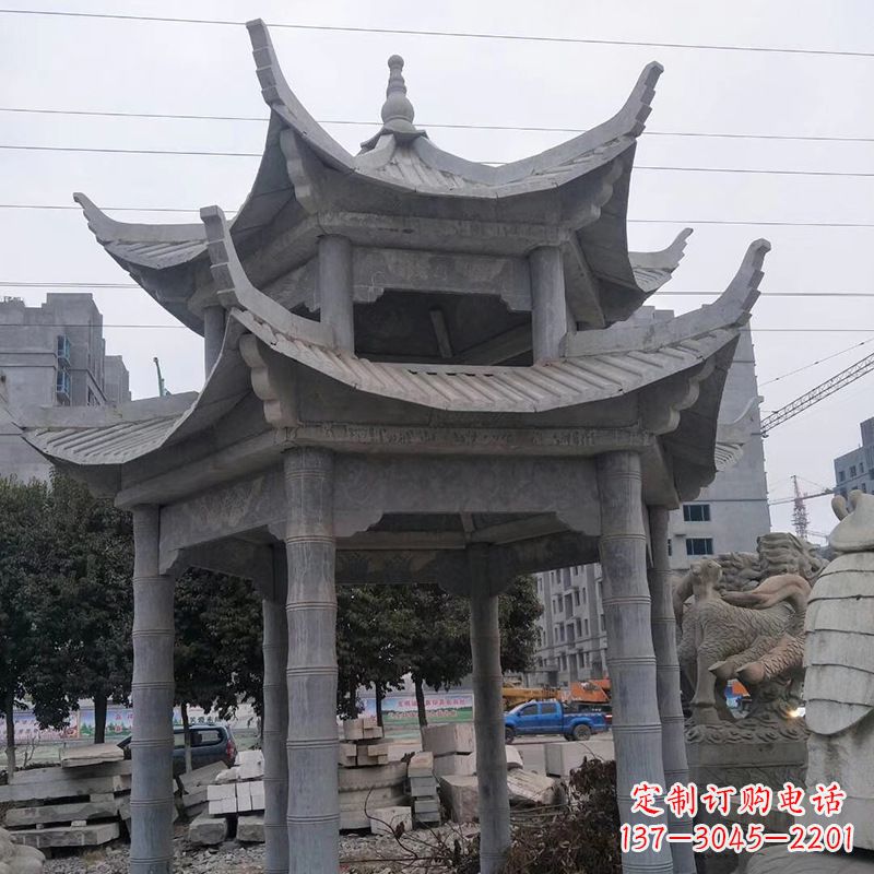 运城双层八角石雕凉亭