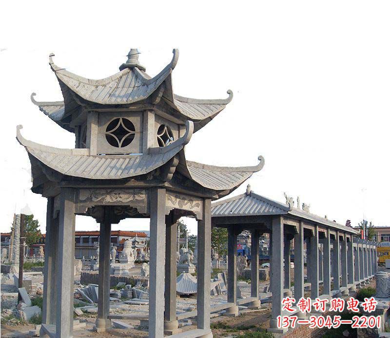 运城双层仿古凉亭石雕