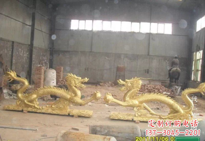 运城双龙戏珠铜雕