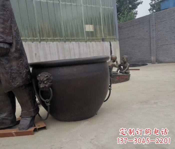 运城水缸铜雕塑 (2)