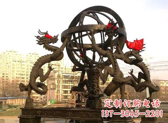 运城四龙戏珠城市景观铜雕