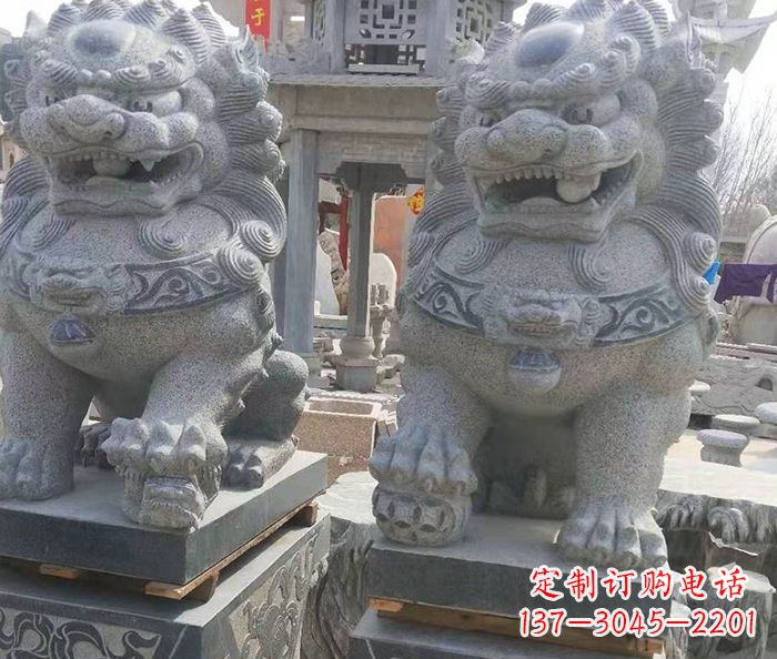 运城寺庙景观仿古石狮子 (3)