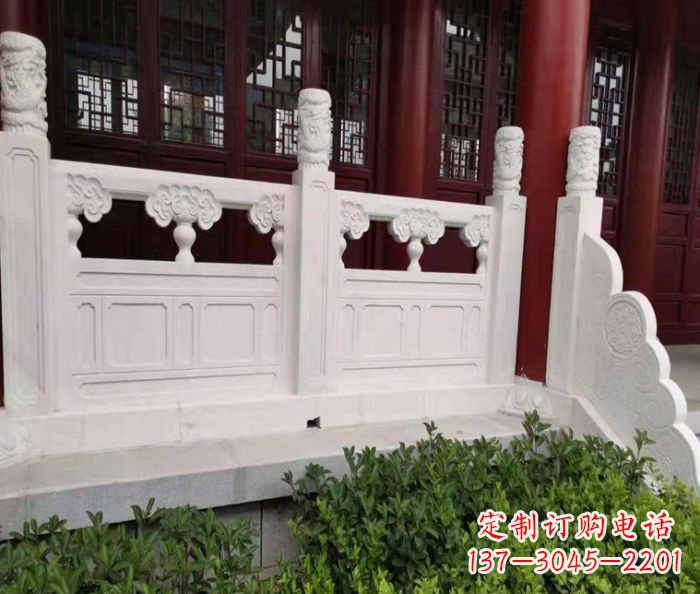 运城寺庙景观汉白玉石浮雕栏板 (3)