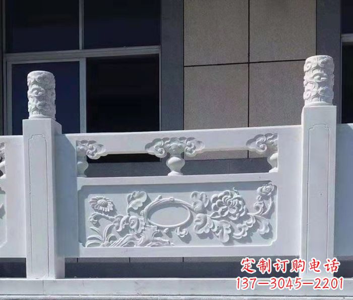 运城寺庙景观汉白玉石浮雕栏板 (4)