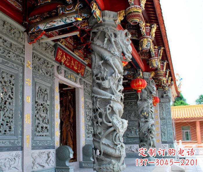 运城寺庙景观龙柱石雕
