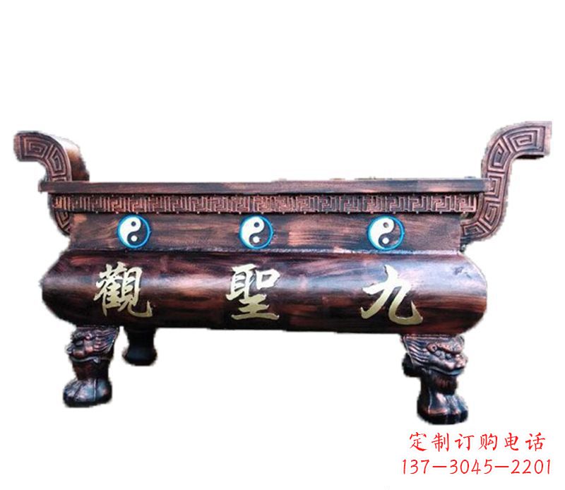 运城寺庙九龙香炉铜雕