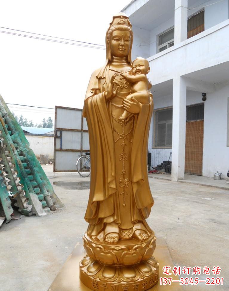 运城寺庙立式送子观音铜雕