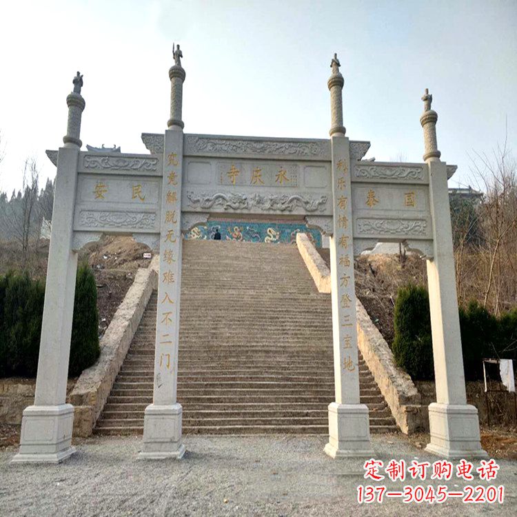 运城寺庙入口无楼牌坊