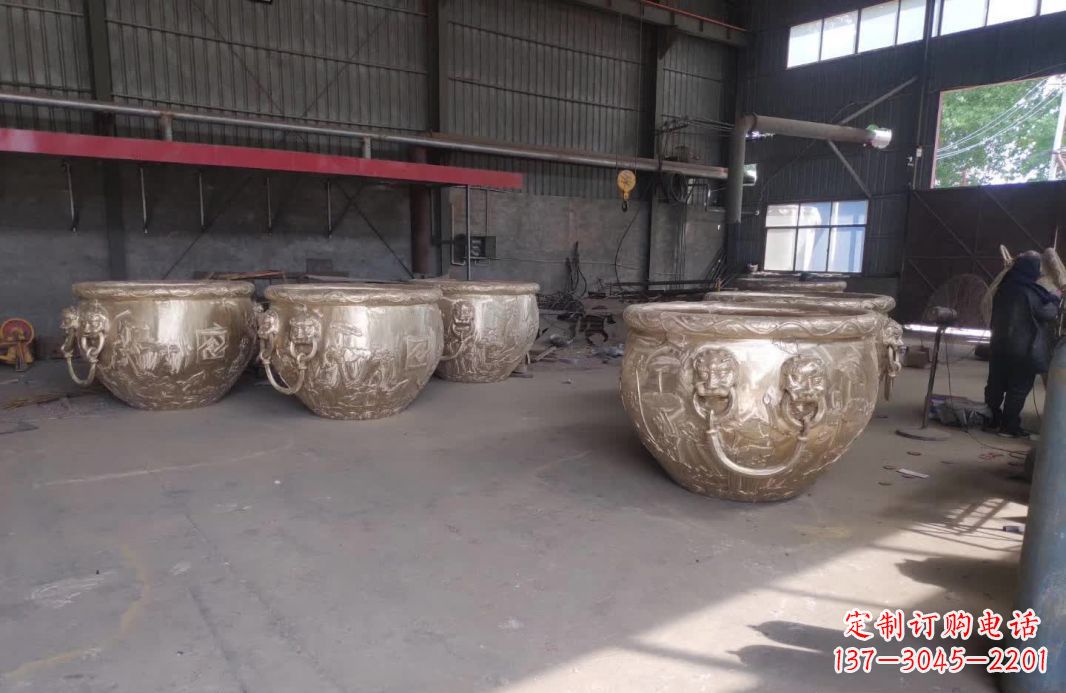 运城寺庙水缸铜雕塑
