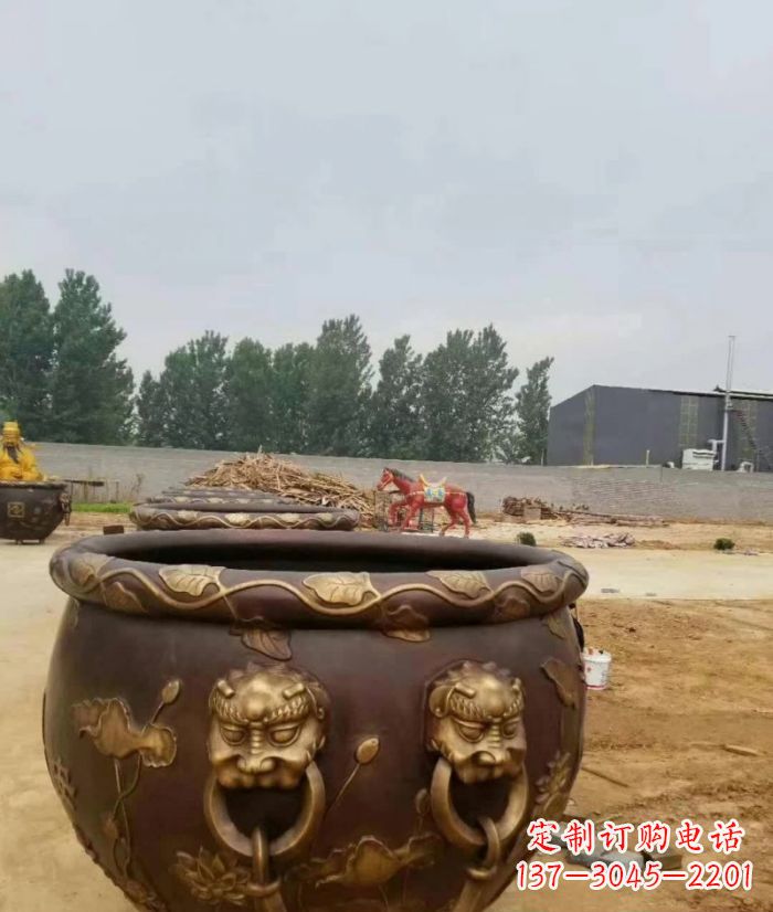 运城寺庙水缸铜雕 (4)