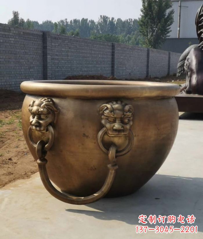运城寺庙铜雕水缸