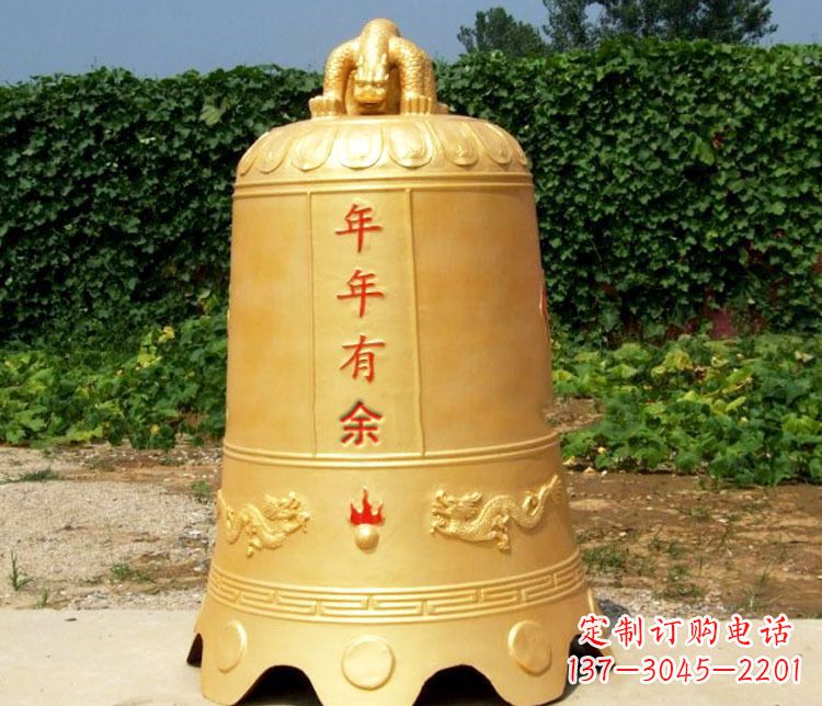 运城寺庙铜钟雕塑 (2)