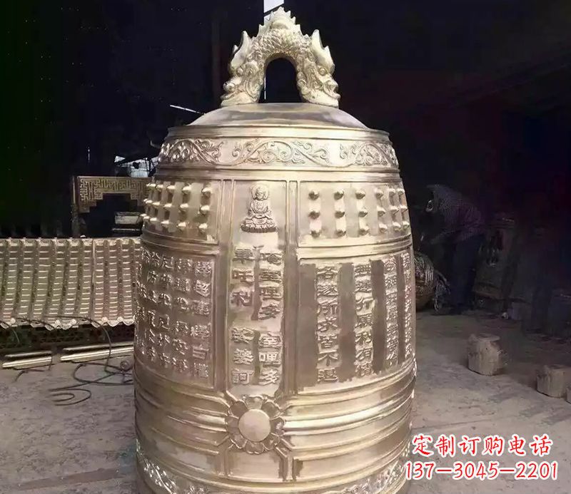 运城寺庙铜钟雕塑 (3)