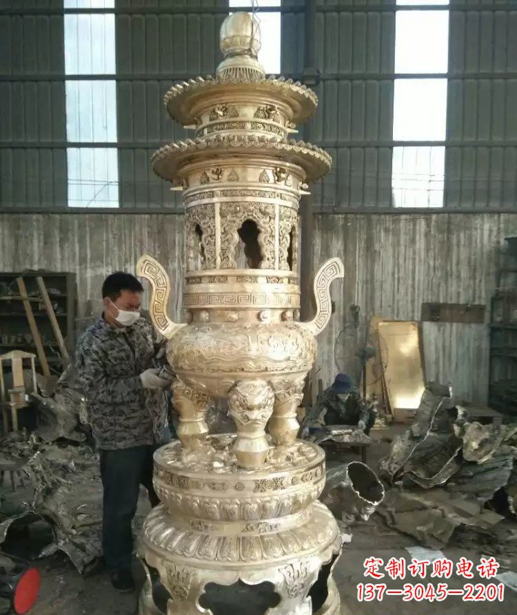运城寺庙香炉铜雕 (5)