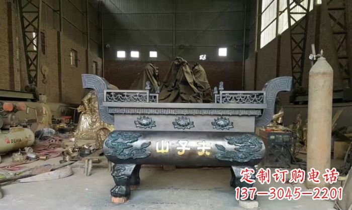 运城寺庙香炉铜雕_2