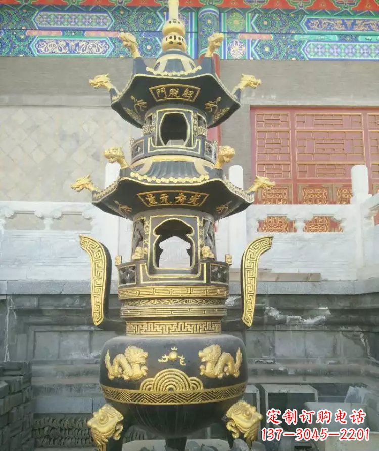 运城寺庙香炉铜雕_1