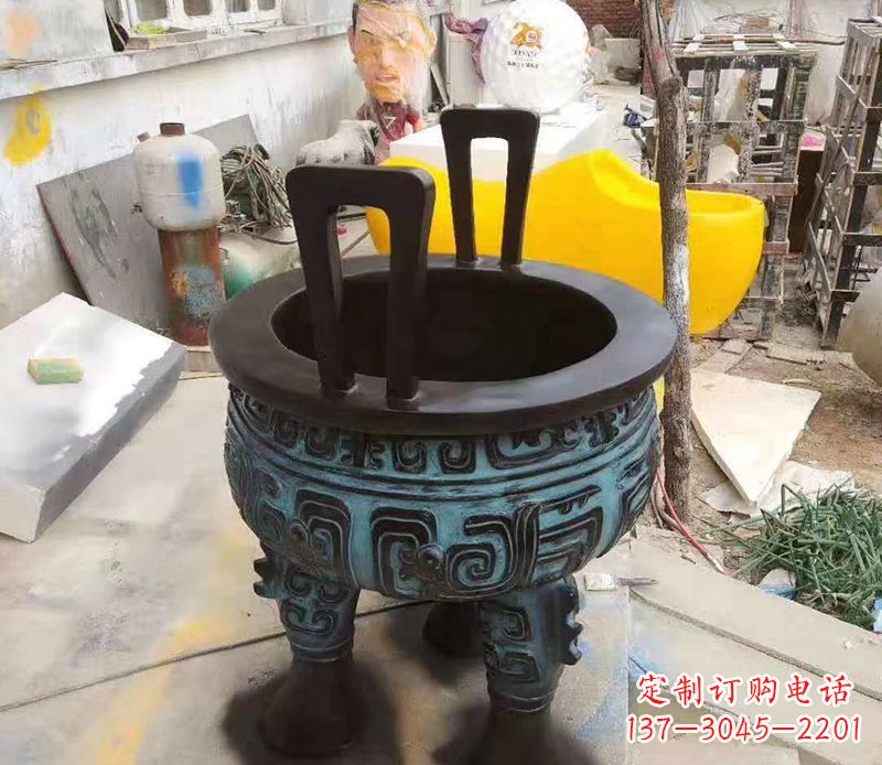 运城寺庙圆型铜雕香炉
