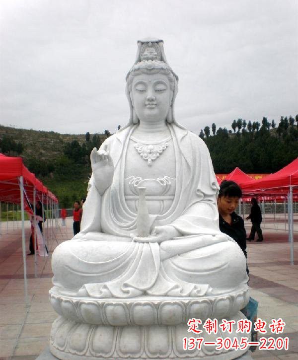 运城寺庙坐式观音雕像