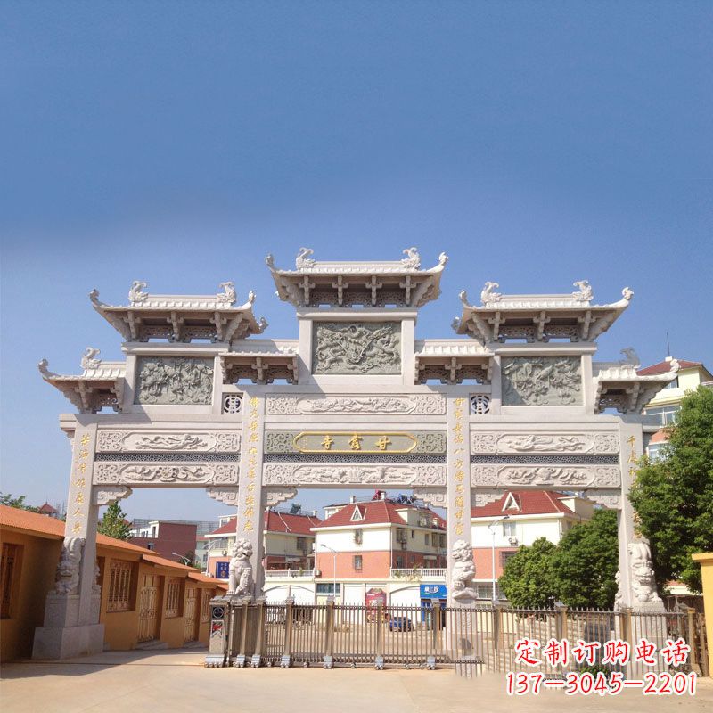 运城寺院大门石雕牌楼