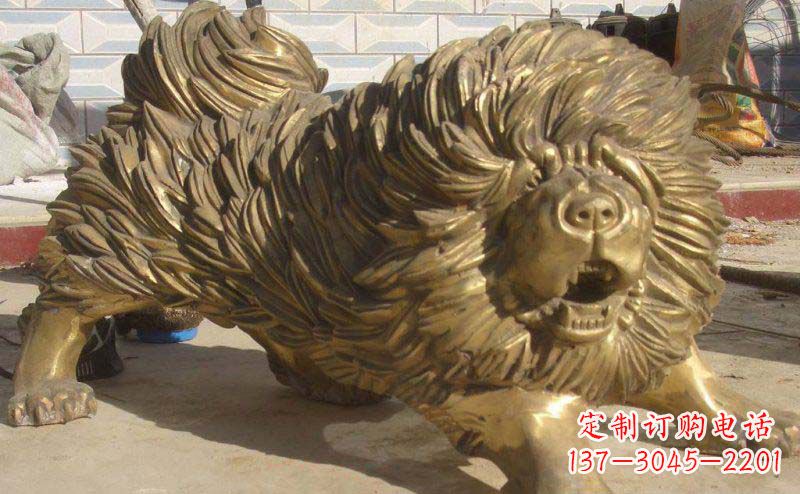 运城松狮犬动物铜雕