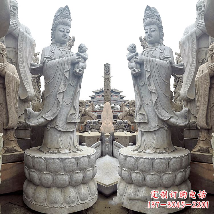 运城送子观音青石雕塑