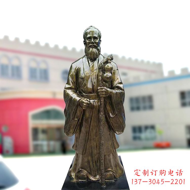 运城孙思邈仿铜玻璃钢雕塑-医院著名医学人物雕像