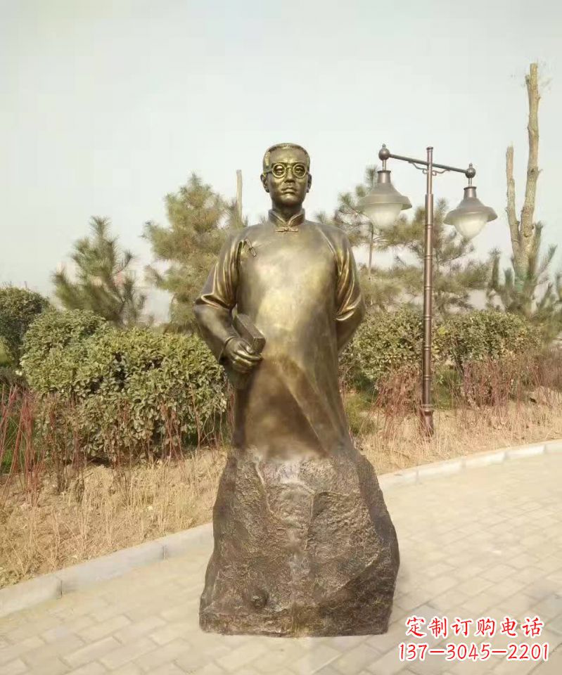 运城陶行知人物铜雕1