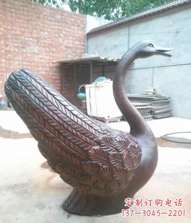运城天鹅公园天王动物铜雕