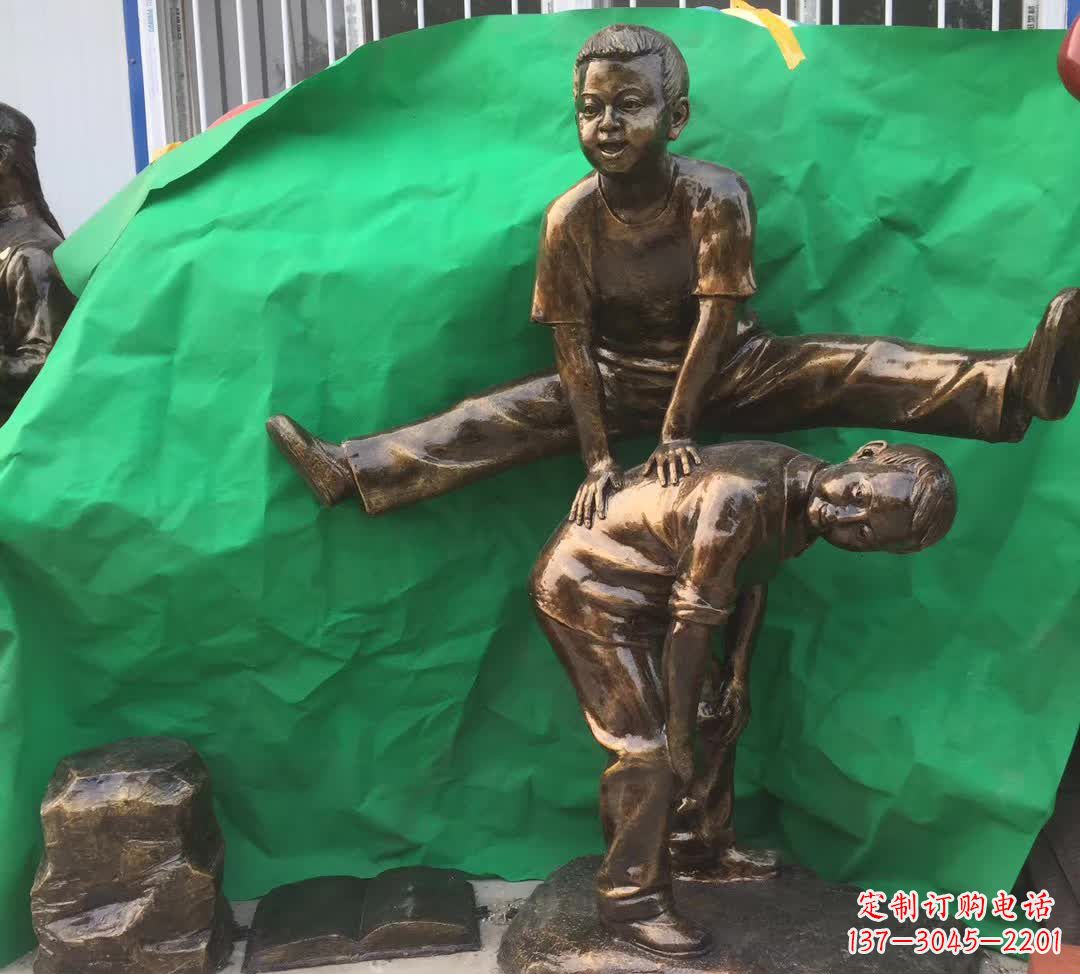 运城跳马儿童铜雕