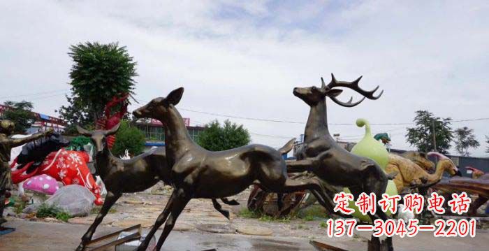 运城跳跃的小鹿铜雕