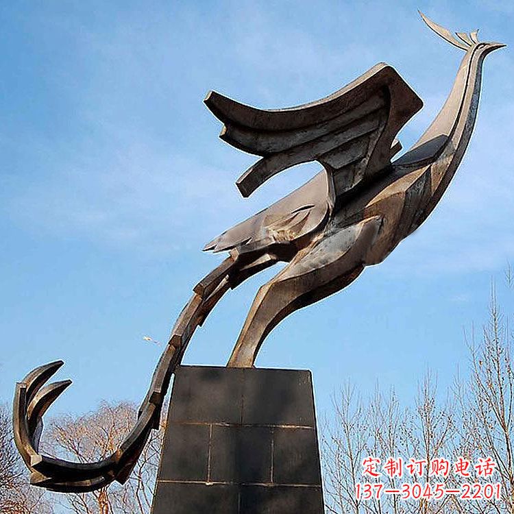 运城铜雕百鸟之王凤凰景观雕塑