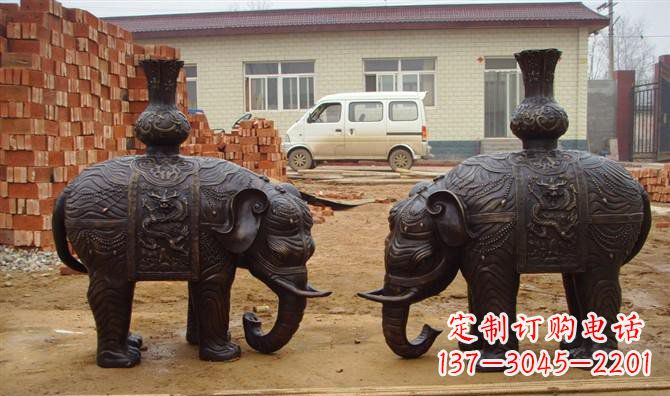 运城铜雕大象公园动物雕塑