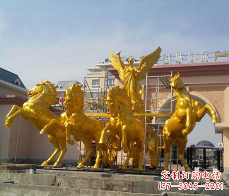 运城铜雕广场阿波罗战马雕塑