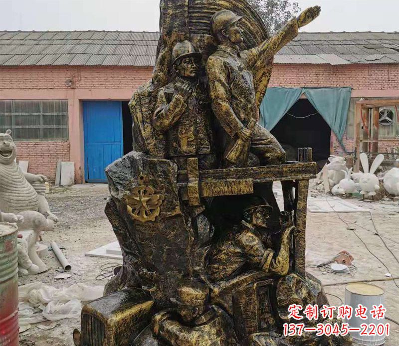 运城铜雕广场解放战士雕塑