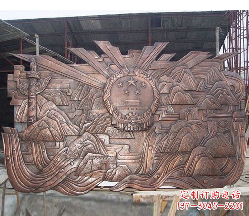 运城铜雕广场军人壁画雕塑摆件