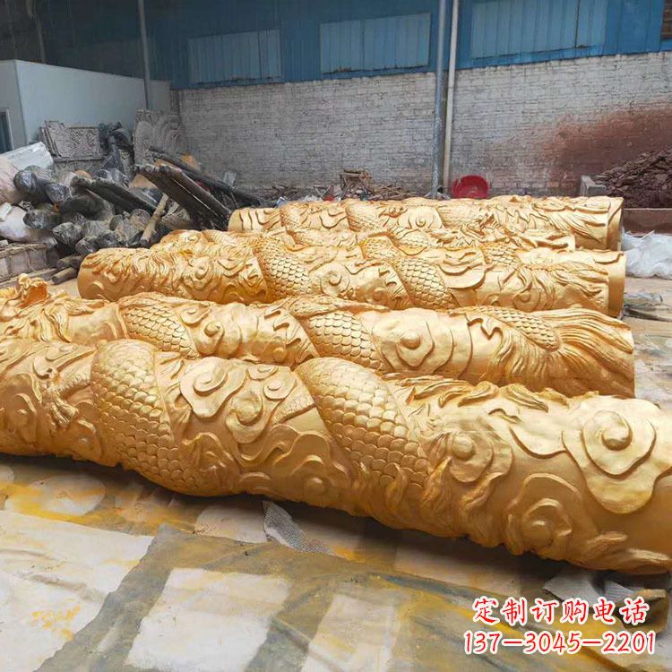 运城铜雕广场龙柱
