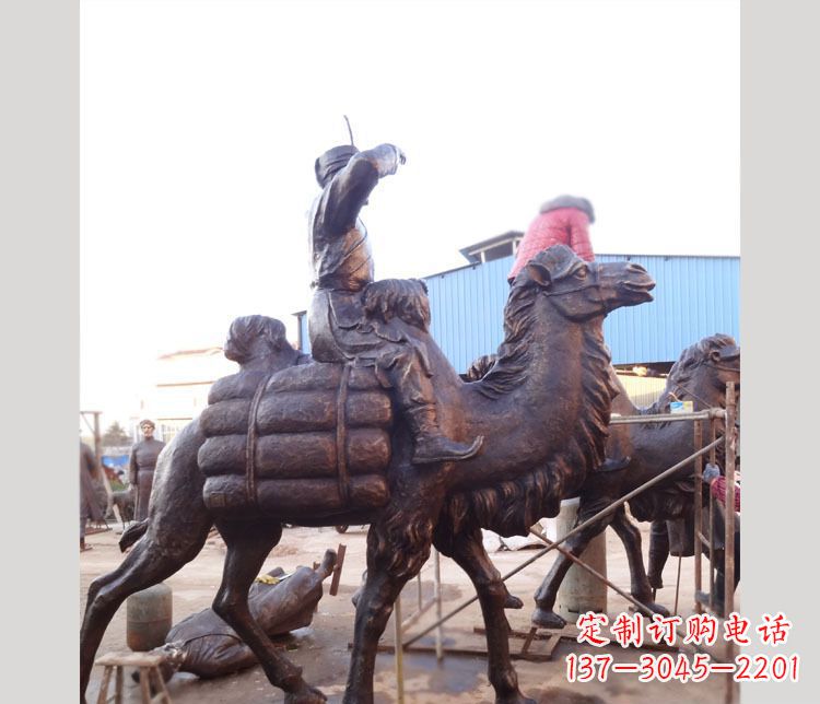 运城铜雕广场骑骆驼雕塑