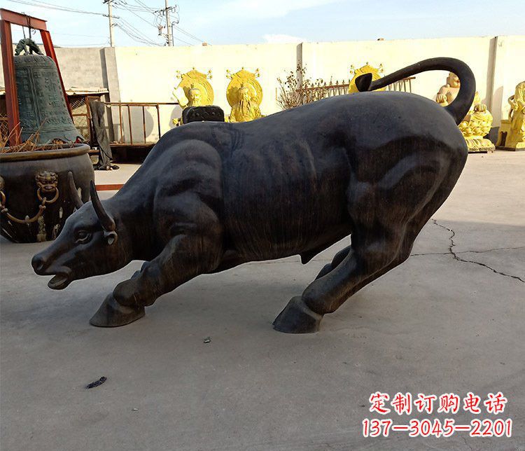运城铜雕广场水牛动物雕塑 (2)