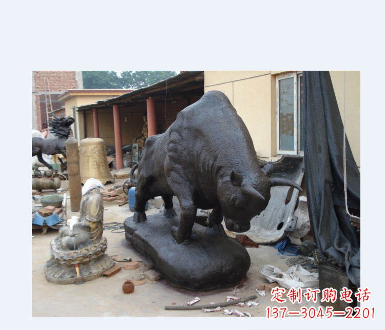 运城铜雕广场水牛动物雕塑