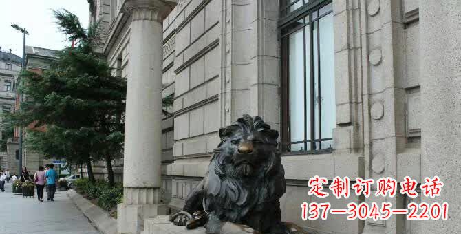 运城铜雕跪姿狮子