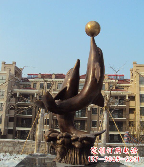 运城铜雕海豚雕塑 (2)