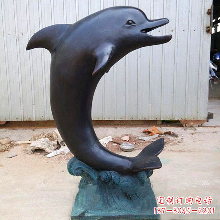 运城铜雕海豚雕塑