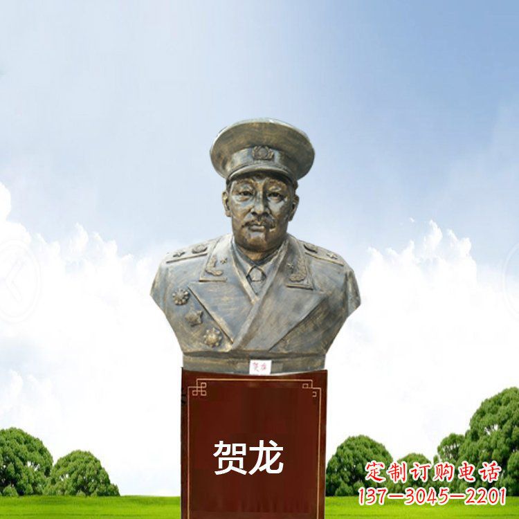 运城铜雕贺龙头像