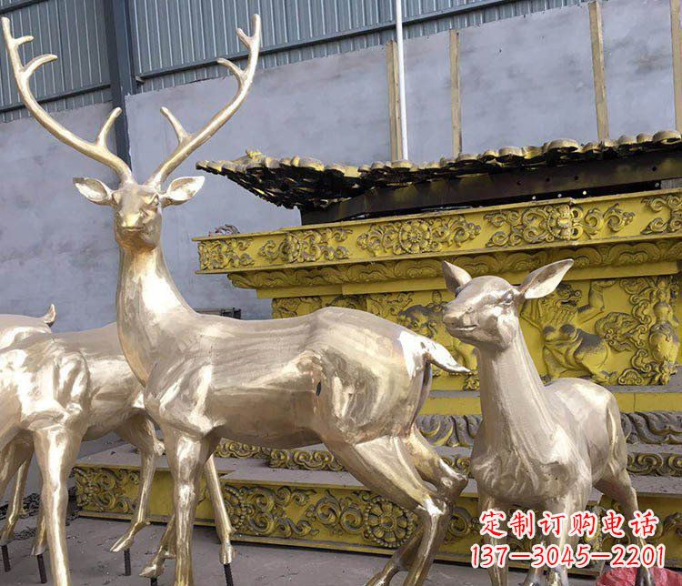 运城铜雕户外动物小鹿雕塑