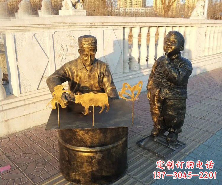 运城铜雕画糖人的人物