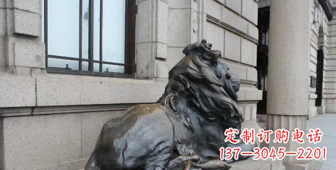 运城铜雕汇丰卧姿狮子