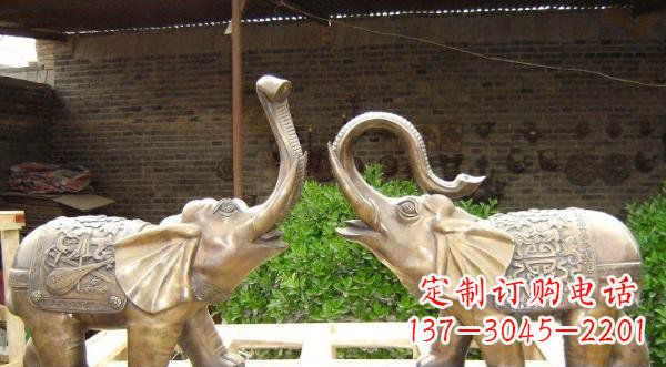 运城铜雕吉祥小象公园动物雕塑