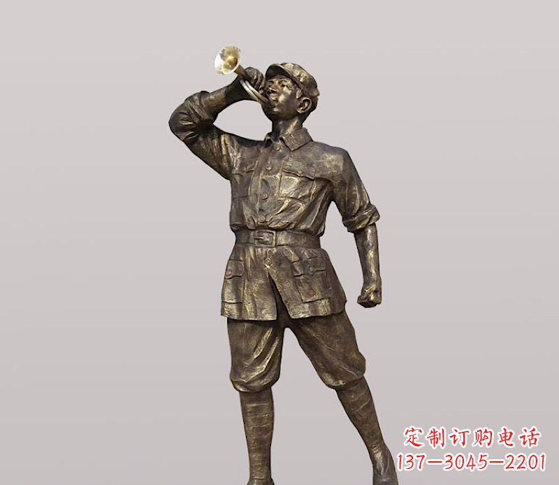 运城铜雕解放军战士