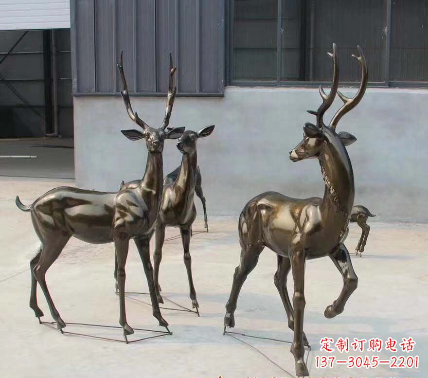 运城铜雕鹿群雕塑