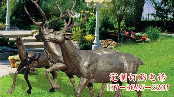 运城铜雕鹿公园动物雕塑